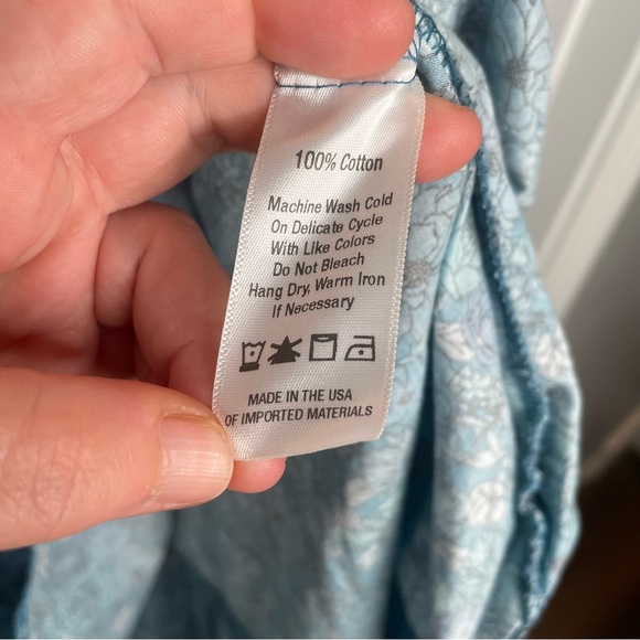 Beverly Drive Tuckernuck Blue Floral Tiered Mini Dress Retro Cottagecore S - Picture 12 of 12